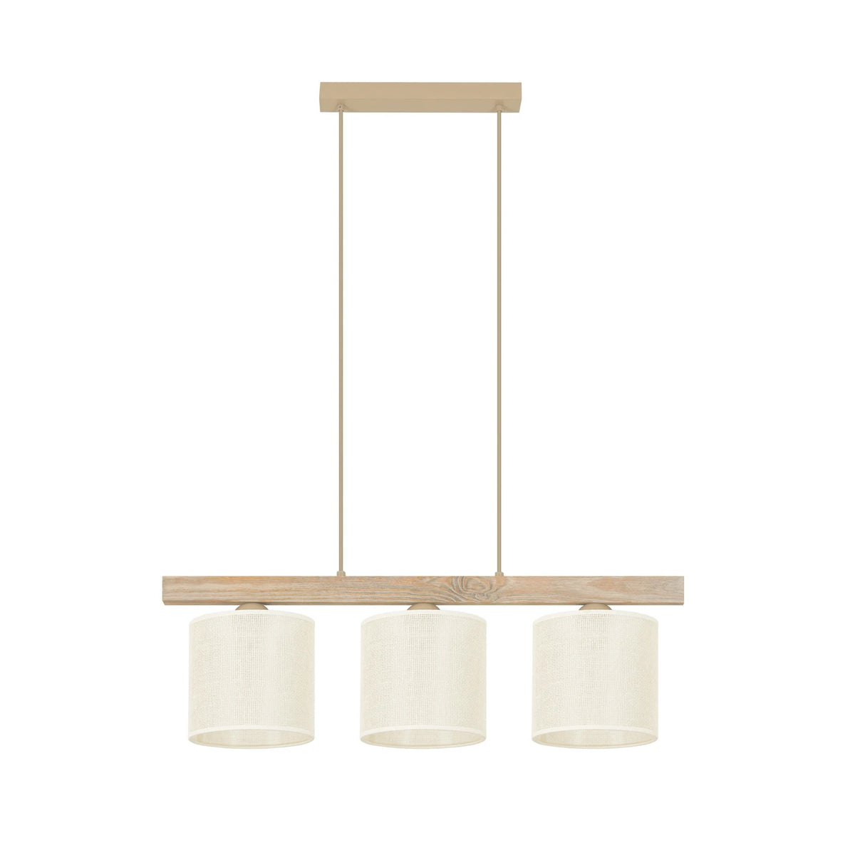 Duolla Hängeleuchte Pendelleuchte Lampe Forest Holz Jute weiß 3-flg Wohnzimmer - 10044851