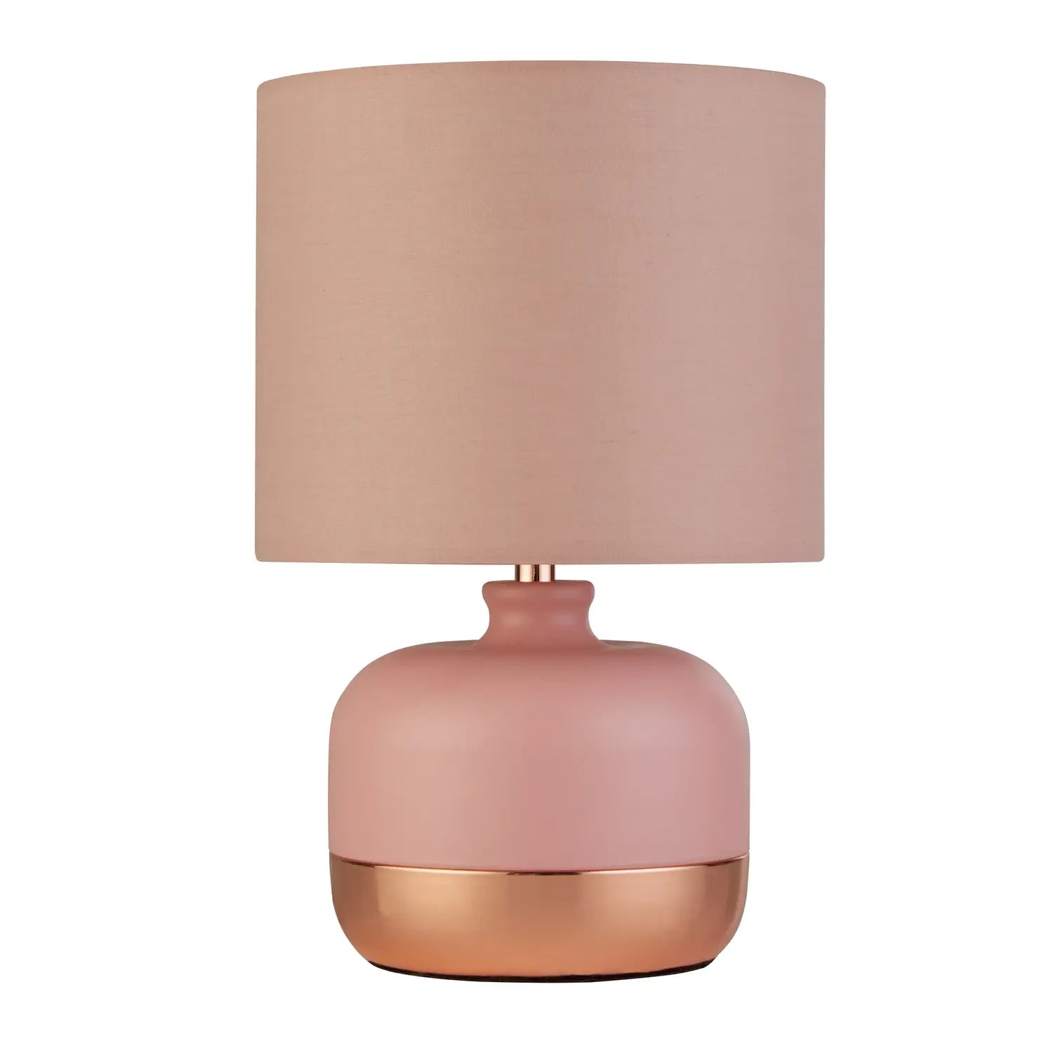 B-Ware Searchlight Tischleuchte Lampe Tamsin Textil Metall Pink Schalter 27 Cm E14 Led - 10044906