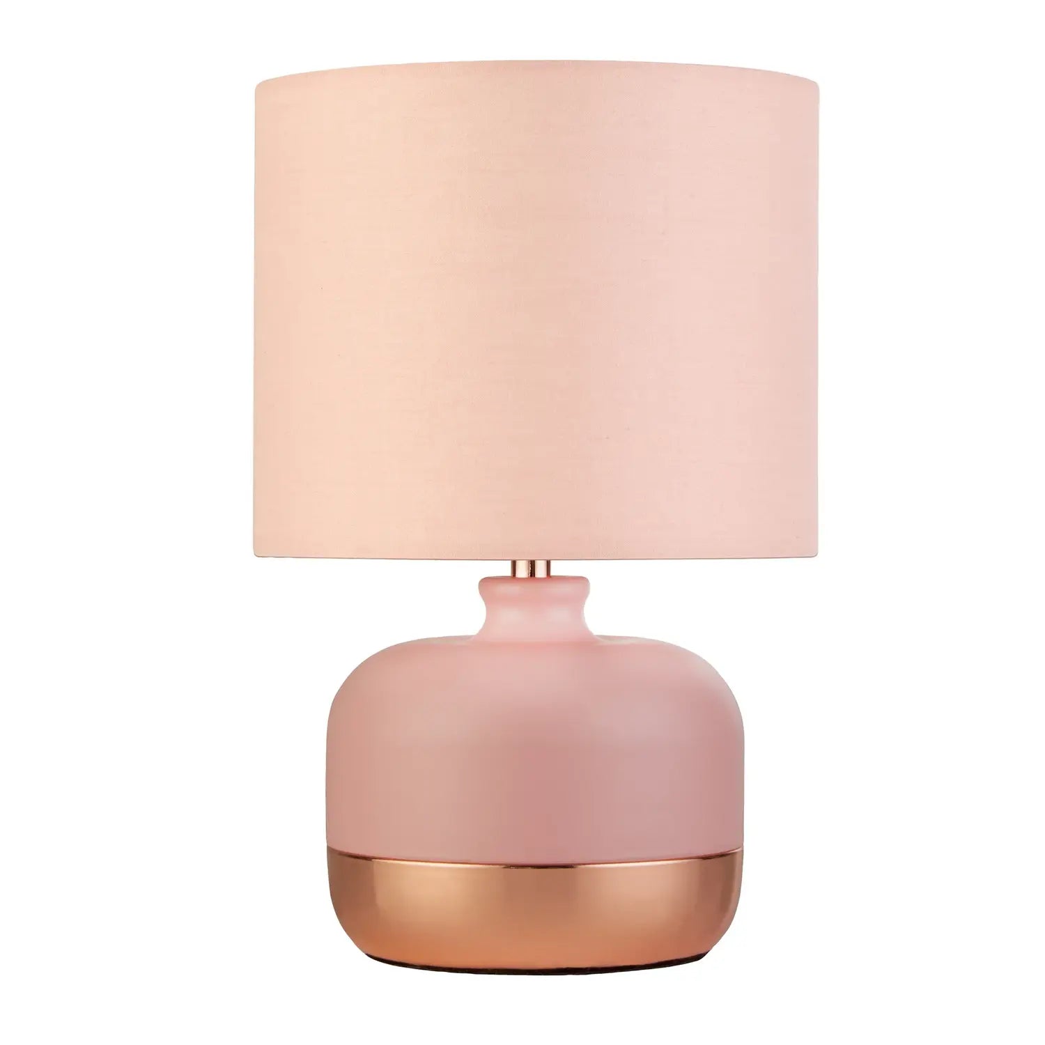 B-Ware Searchlight Tischleuchte Lampe Tamsin Textil Metall Pink Schalter 27 Cm E14 Led - 10044906