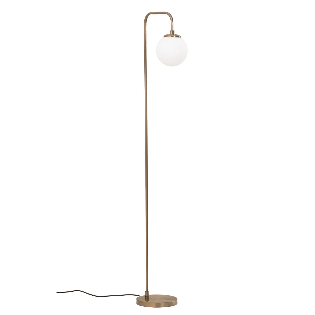 Opviq Stehleuchte Standlampe Viran Glas goldfarben antik Metall weiss satiniert - 10045823