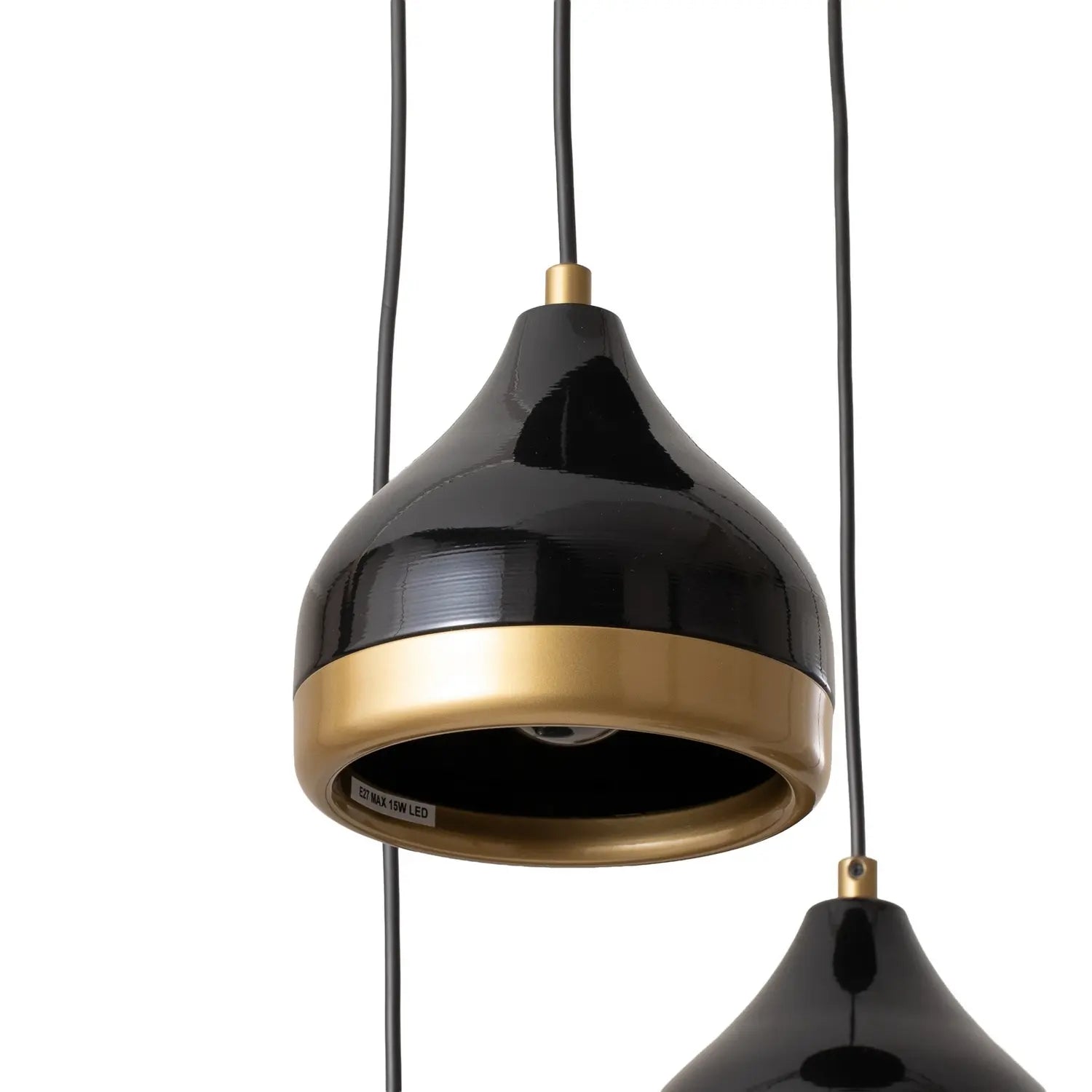 B-Ware Hängeleuchte Yildo Pendelleuchte Rondell Schwarz Gold Metall 5 Flammig E27 Led - 10045945