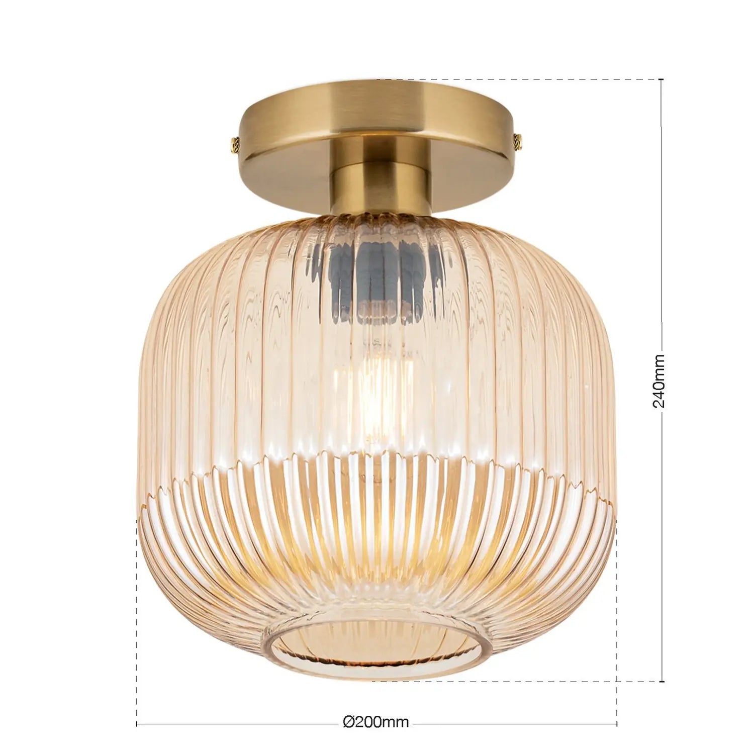B-Ware Orion Deckenleuchte Zimmerlampe Carneval Glas Amber E27 Led 20 Cm Lampe Leuchte - 9003090280766