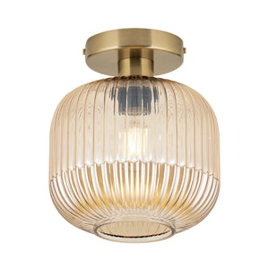 B-Ware Orion Deckenleuchte Zimmerlampe Carneval Glas Amber E27 Led 20 Cm Lampe Leuchte