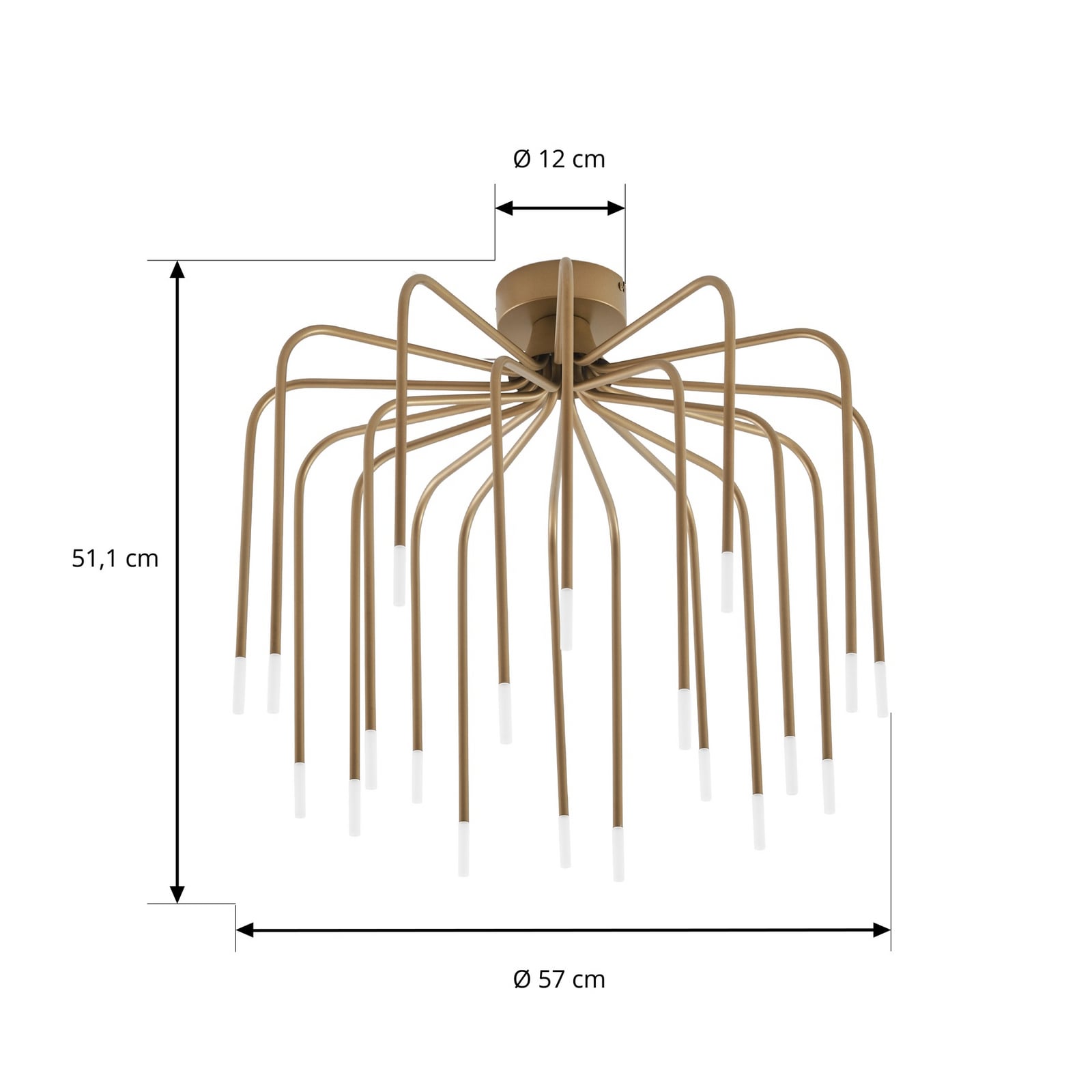 Lucande Deckenlampe Deckenleuchte Ariadne LED Lampe dimmbar gold Ø57cm 3000K - 4255830906688