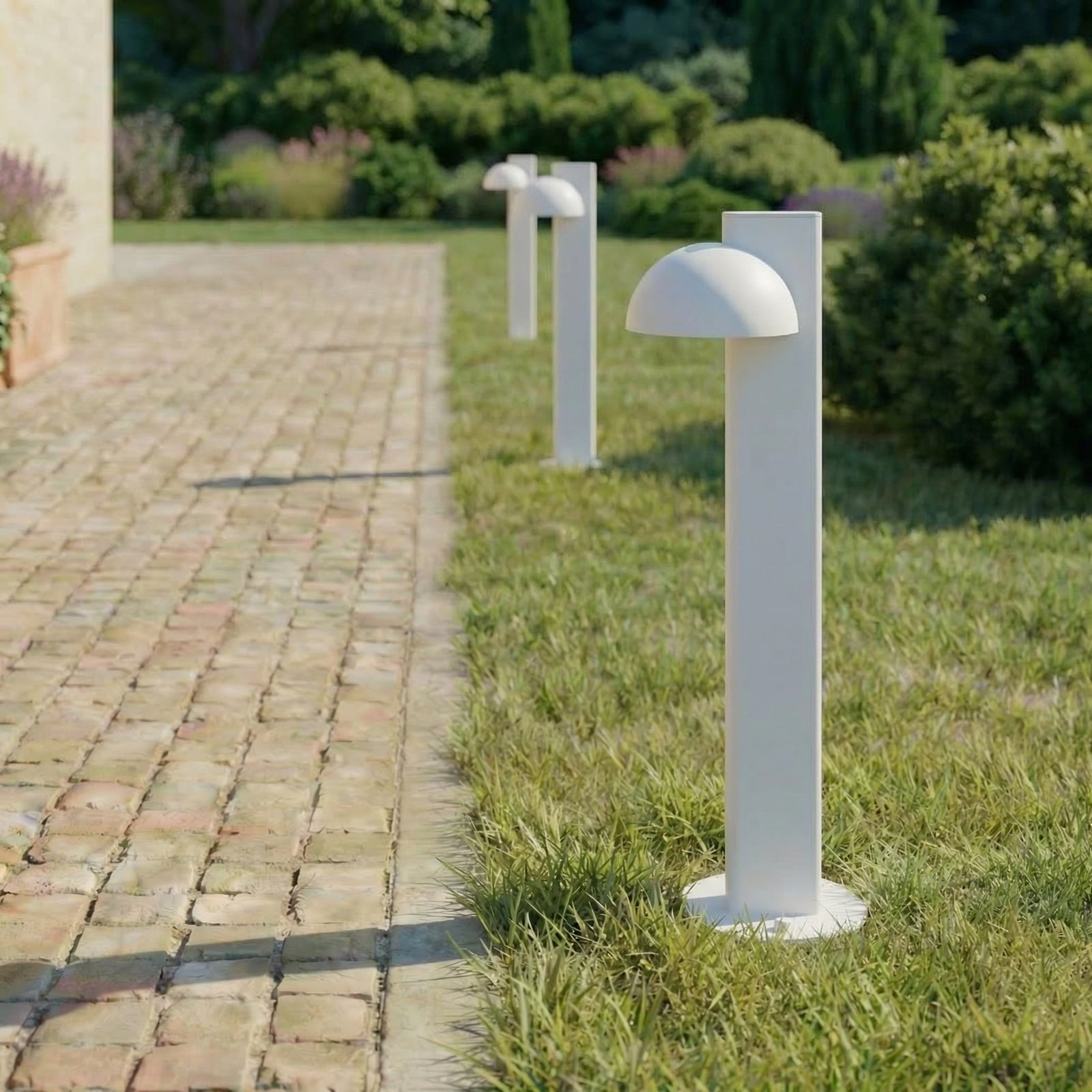 Lucande Wegeleuchte Velira LED Gartenlampe Pollerleuchte hellgrau 77cm IP44 - 4255830907814