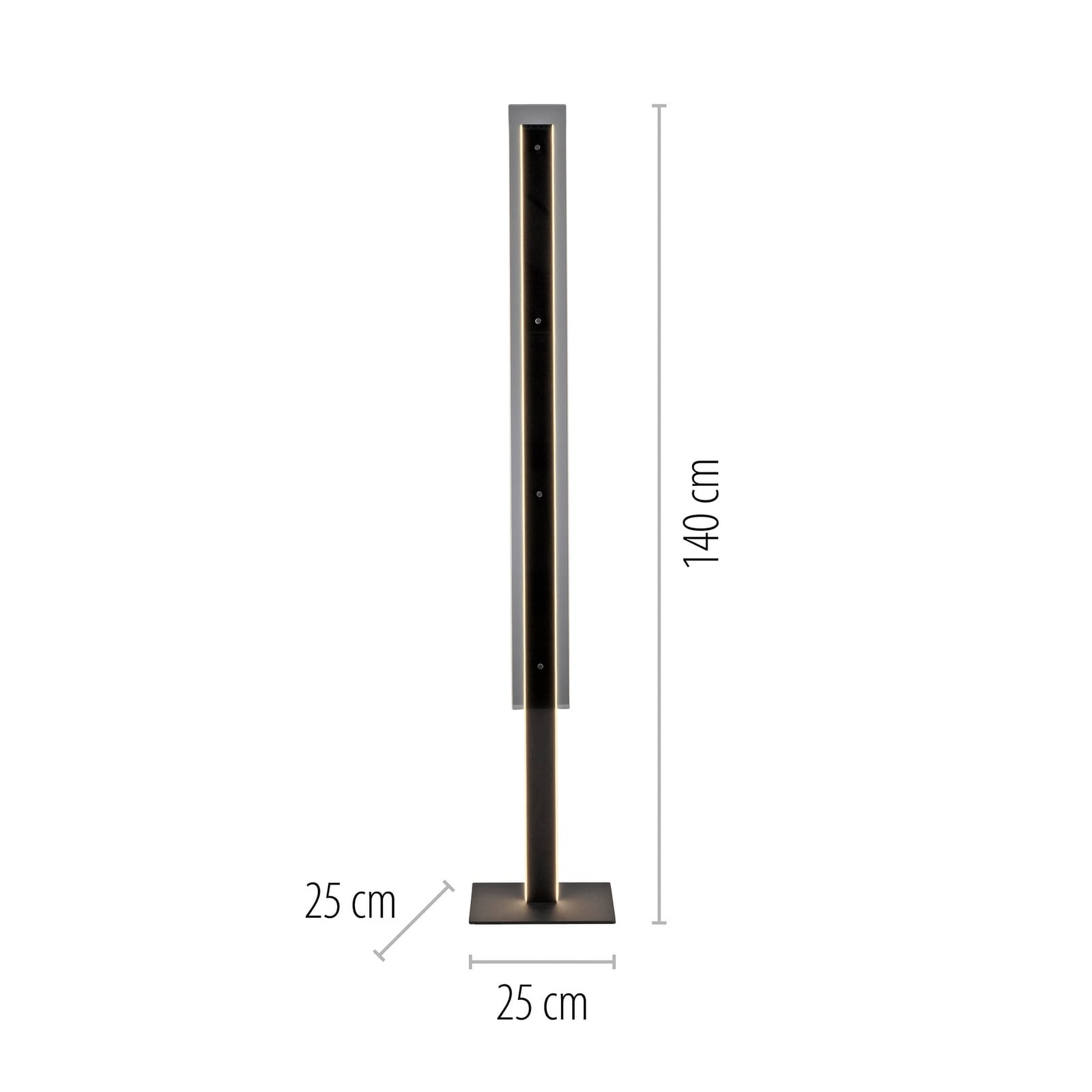 Schöner Wohnen Stehlampe Lena LED dimmbar Lampe Leuchte schwarz 140cm Höhe - 4043689018238