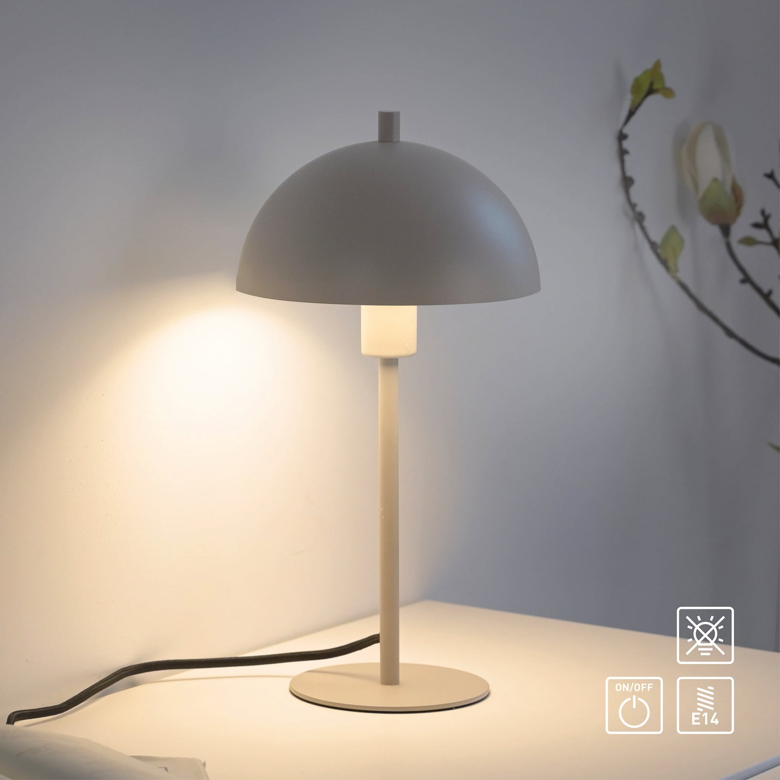 Schöner Wohnen Tischleuchte Ali LED Lampe Leuchte sand Eisen E14 33,5cm 18cm - 4043689017729
