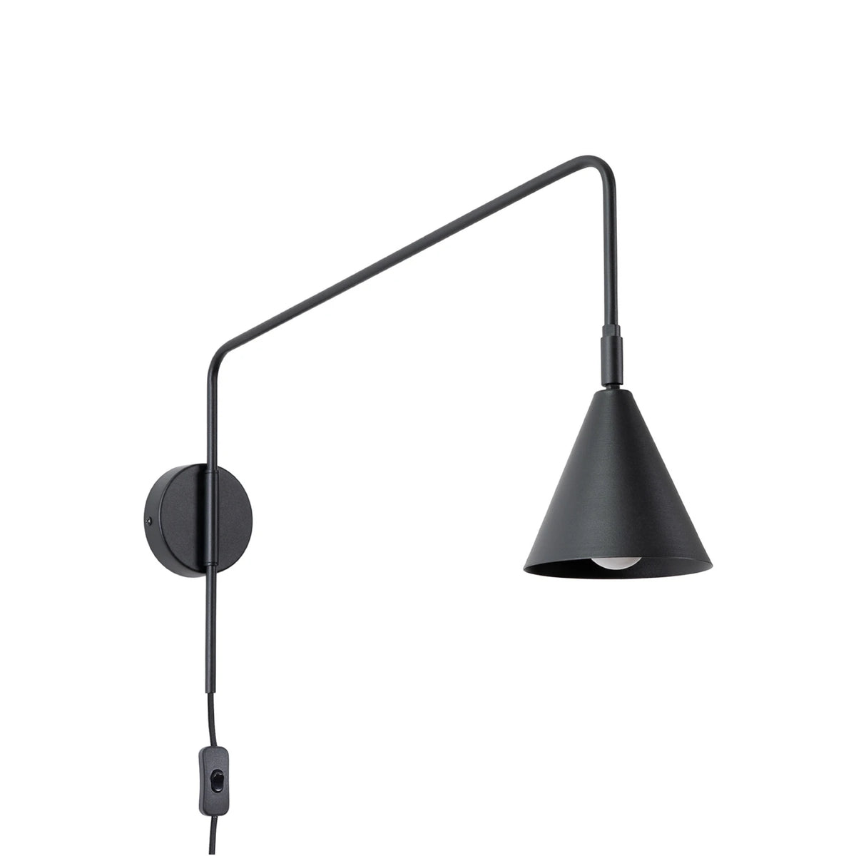 SOLLUX Wandleuchte Wandlampe LYS schwarz Metall Stecker Skandinavisches Design - 5907073081255