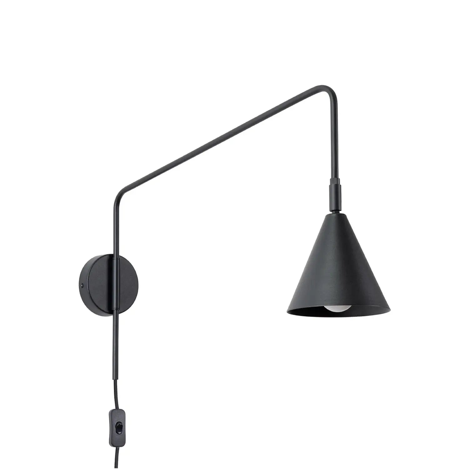 B-Ware Wandleuchte Wandlampe Lys Schwarz Stahl Stecker E14 Led Leuchte Mit Schalter - 10049814