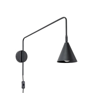 B-Ware Wandleuchte Wandlampe Lys Schwarz Stahl Stecker E14 Led Leuchte Mit Schalter