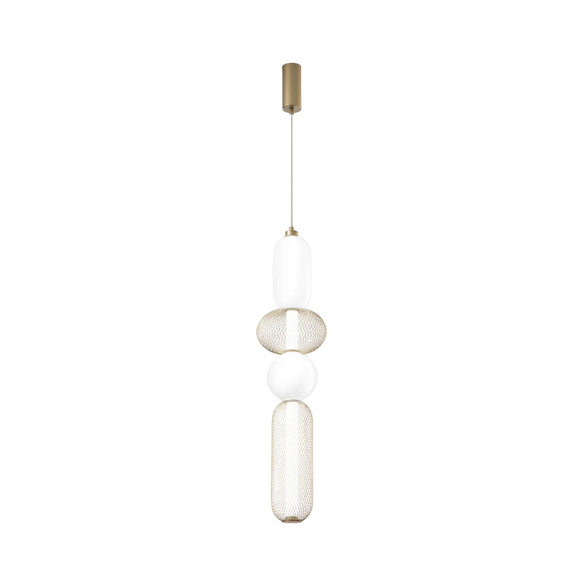 Luce Ambiente Design Hängelampe Pendelleuchte LED Glas Metall gold weiß CCT 90cm - 10049986