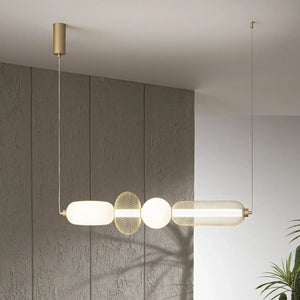 B-Ware Hängelampe Pendelleuchte Luce Ambiente Design Led Glas Metall Gold Weiß Cct 90cm