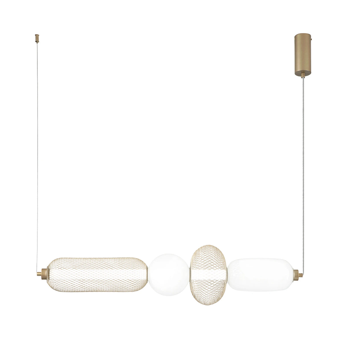 Luce Ambiente Design Hängelampe Pendelleuchte LED Glas Metall gold weiß CCT 90cm - 10049986