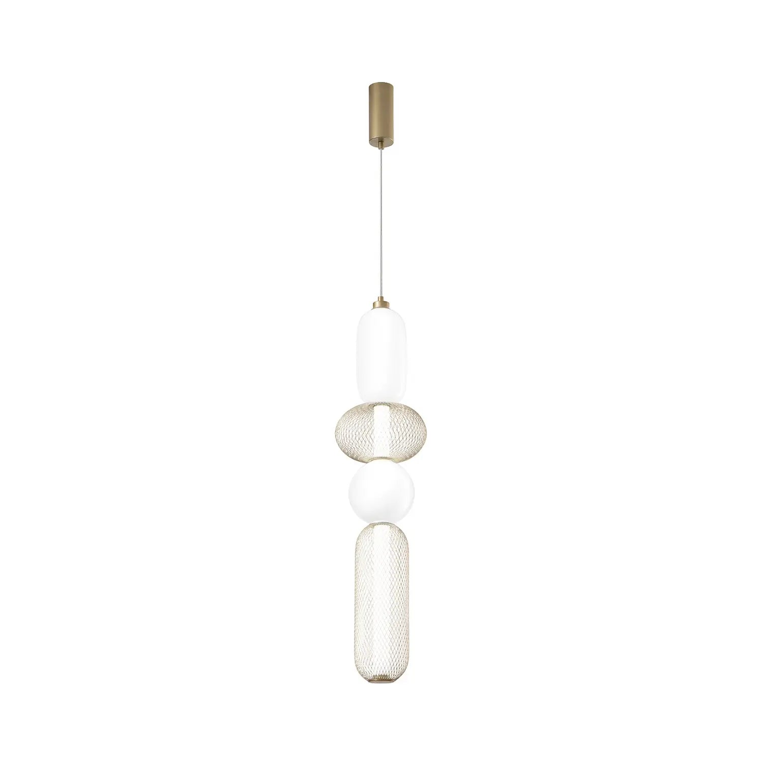 B-Ware Hängelampe Pendelleuchte Luce Ambiente Design Led Glas Metall Gold Weiß Cct 90cm - 10049986