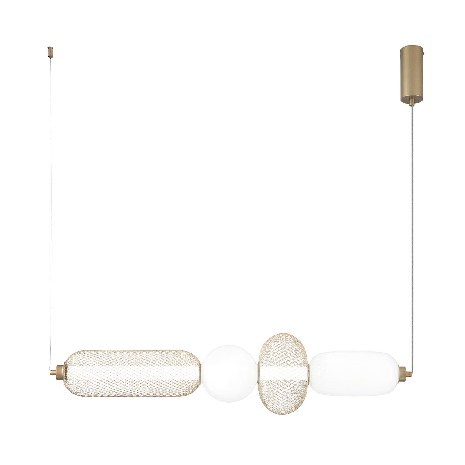 Luce Ambiente Design INKAS LED Hanging Light, Height 90 Cm, Gold-coloured Glass/metal, CCT - 8031414932146