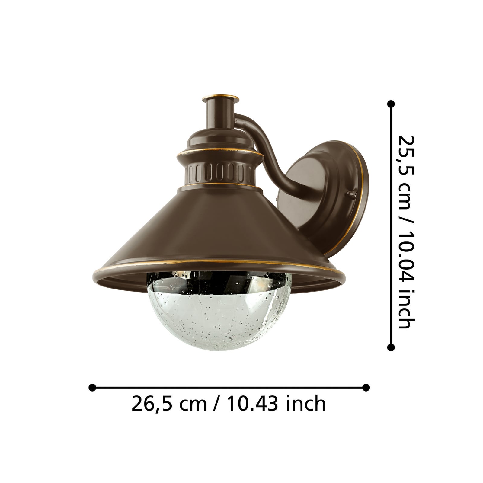 Eglo Außenwandleuchte Albacete kupfer Gartenlampe Leuchte IP44 Ø26cm Metall - 9002759962623