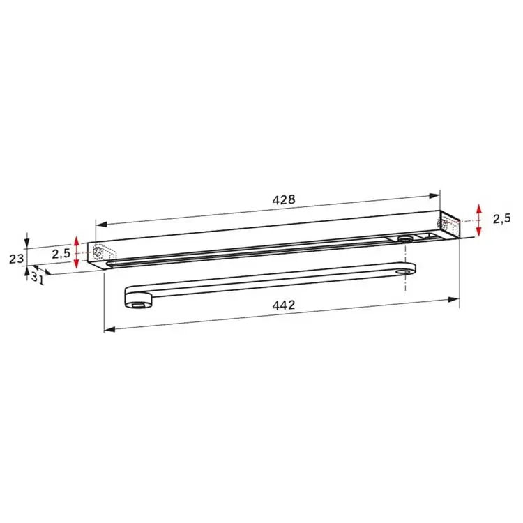 B-Ware Dormakaba G N Normalgleitschiene Türschiene Türzubehör Silberfarbig Länge 442 Mm - 10110081578249