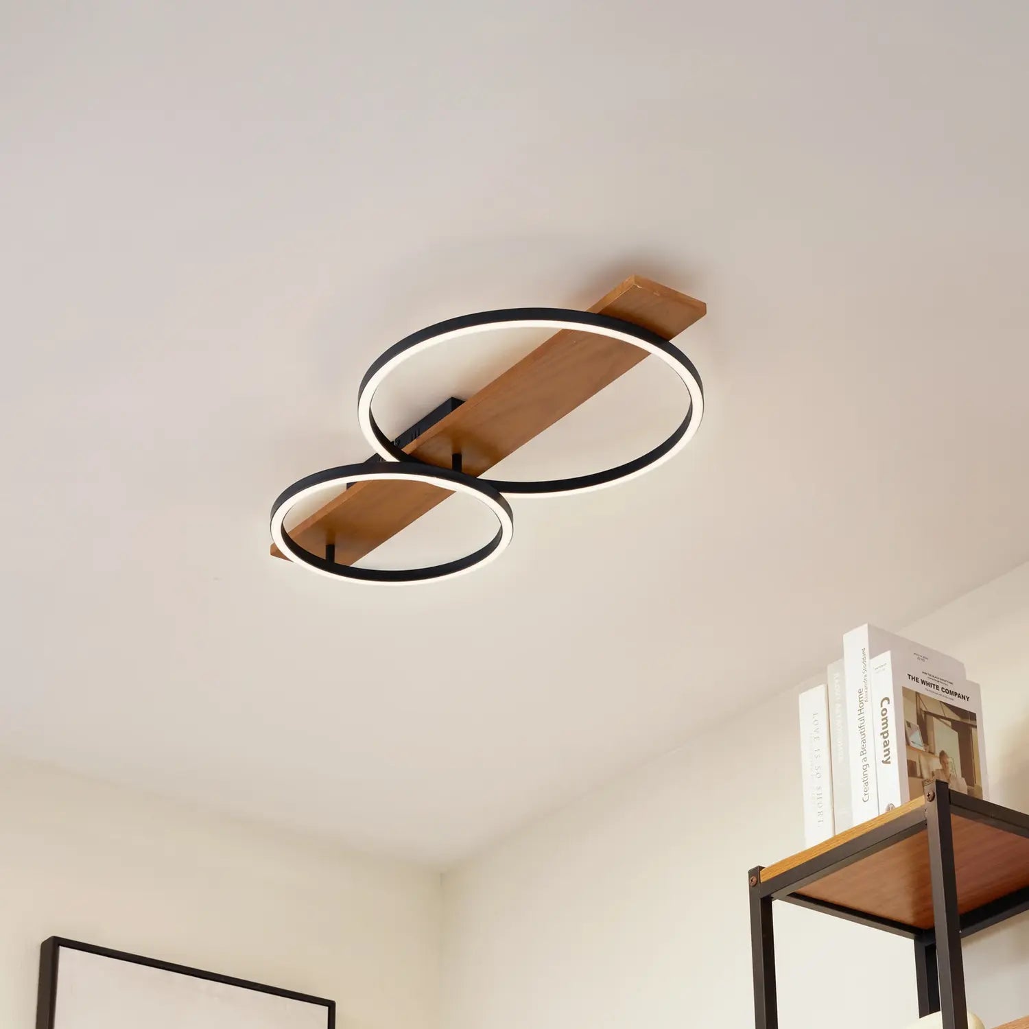 B-Ware Lindby Deckenlampe Deckenleuchte Led Lampe Schwarz Holz Galad Dimmbar 2 Flammig - 1030111
