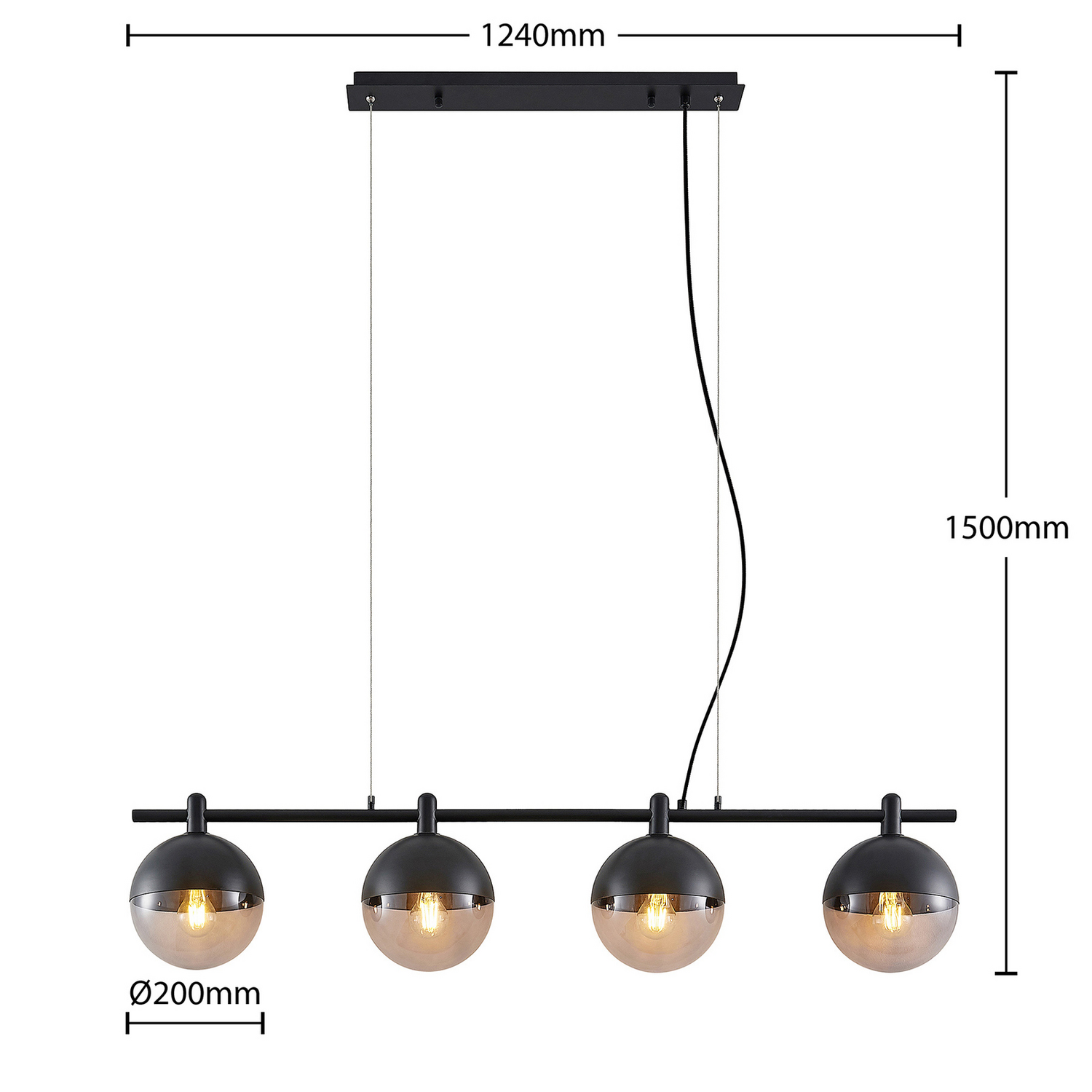 Lucande Dustian Hängeleuchte Hängeleuchte Leuchte Lampe Ip20 E27 40 W  4 Flammig B-Ware - 4251096580310