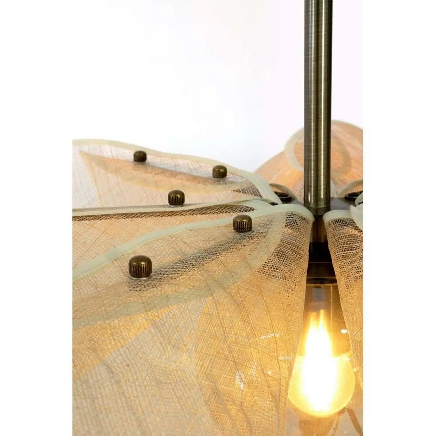 B-Ware Markslöjd Hängeleuchte Pendelleuchte Styrka Bananenfaser Beige Amber Messing - 7330024610996