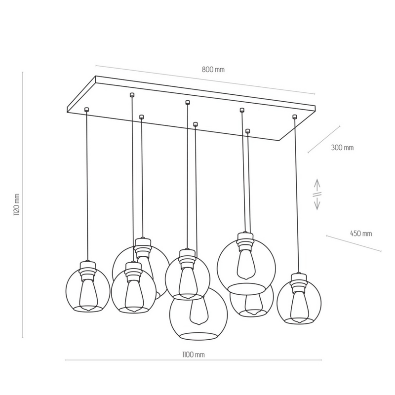 Euluna Hängeleuchte Cubus Hängeleuchte Pendelleuchte Lampe Leuchte Achtflammi829 B-Ware - 5901780541132