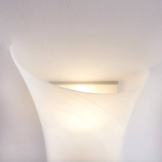 Lindby Wandleuchte Wandlampe Glasleuchte Ebba weiß Glas Metall chrom - 6291106556391