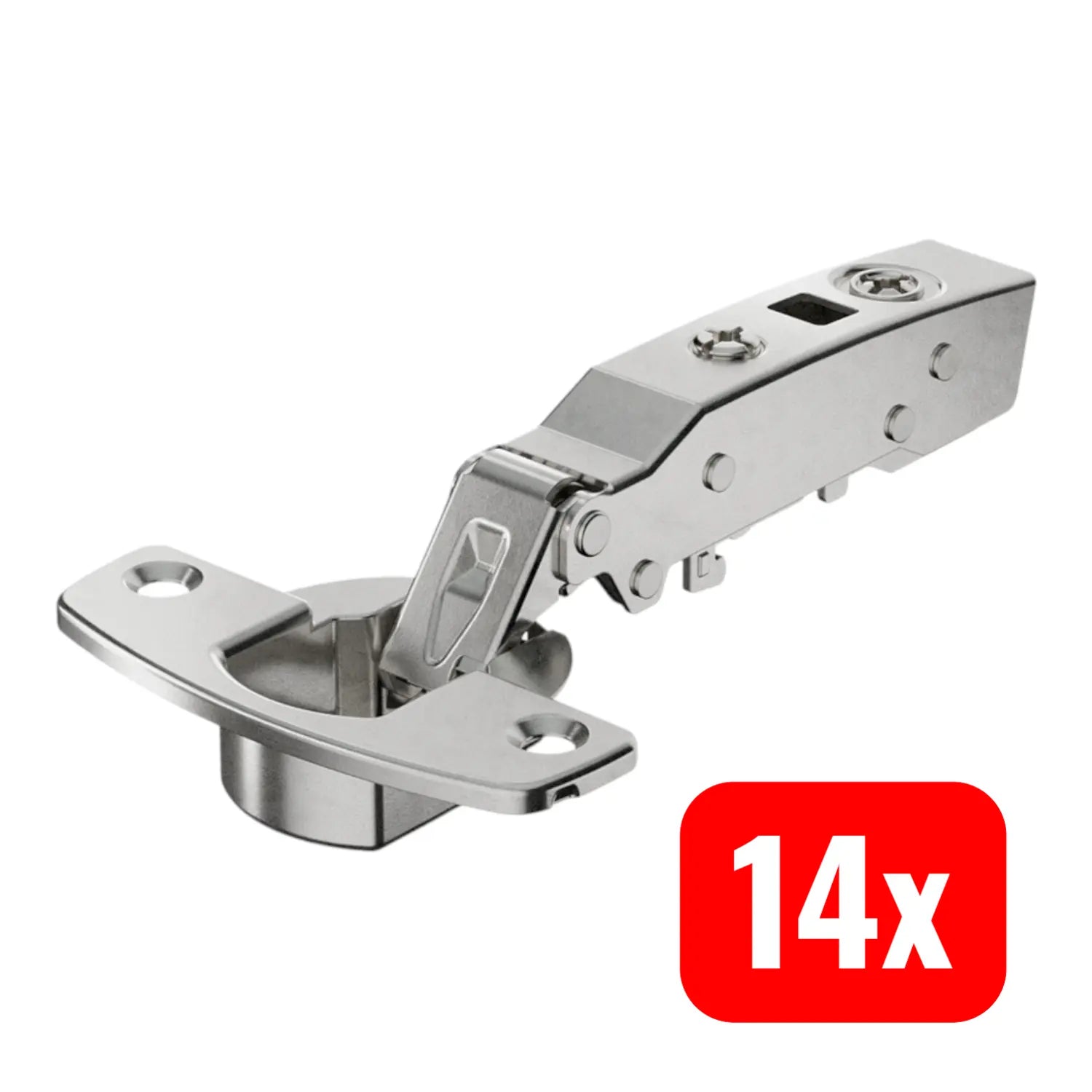 B-Ware Hettich Topfscharnier Beschlag Sensys 8645i 110° Th52 Basis 12,5mm 14 Stück - 4023149696497