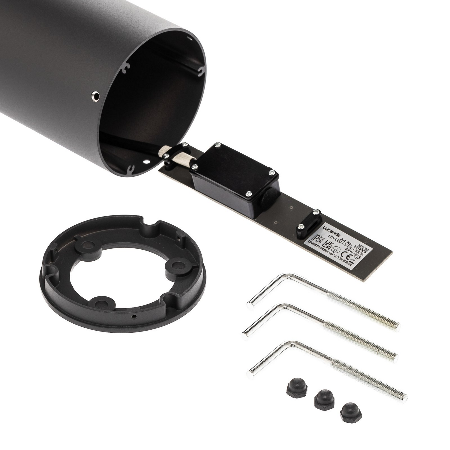 Lampe de jardin LED Lucande Gris Graphite Lucius - 65 cm de hauteur, 13 W, IP54