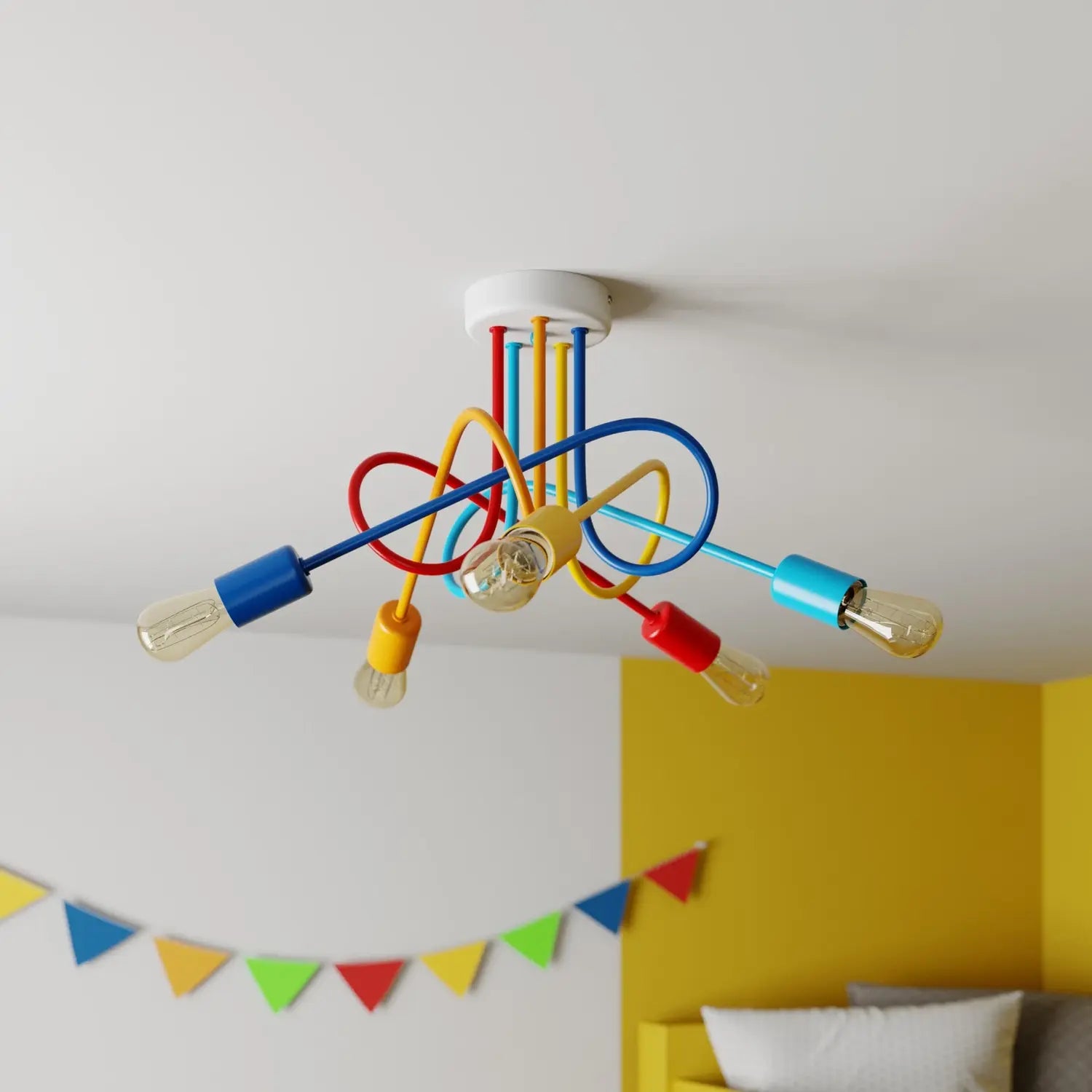 B-Ware Deckenleuchte Lampe Oxford Eisen Bunt 5 Flammig Kinderzimmer Junges Wohnen - 11804698429800
