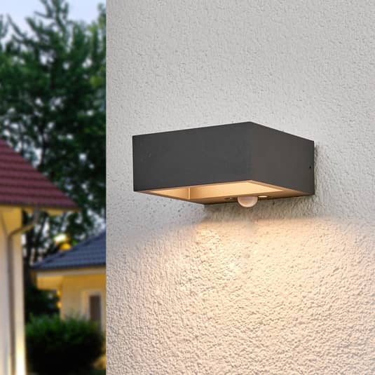 Lucande Sensor-LED-Außenwandleuchte AußenWandleuchte Lampe Mahra solarbetrieben