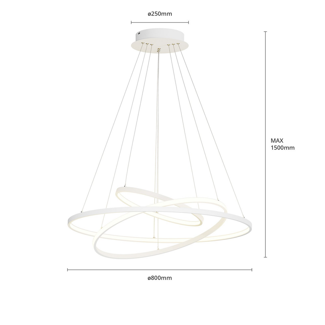 Lucande LED-Pendelleuchte Ezana Deckenlampe Deckenlicht Hängeleuchte LED weiß