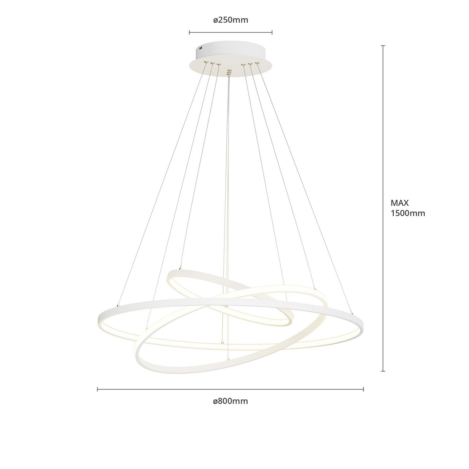 Lucande Led Pendelleuchte Ezana Deckenlampe Deckenlicht Hängeleuchte Led Weiß    B-Ware - 4251096556841