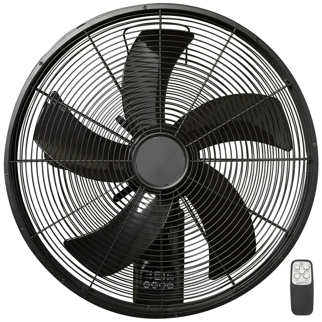 SYGONIX Wandventilator SY-5237266 Ventilator Fernbedienung Metall schwarz