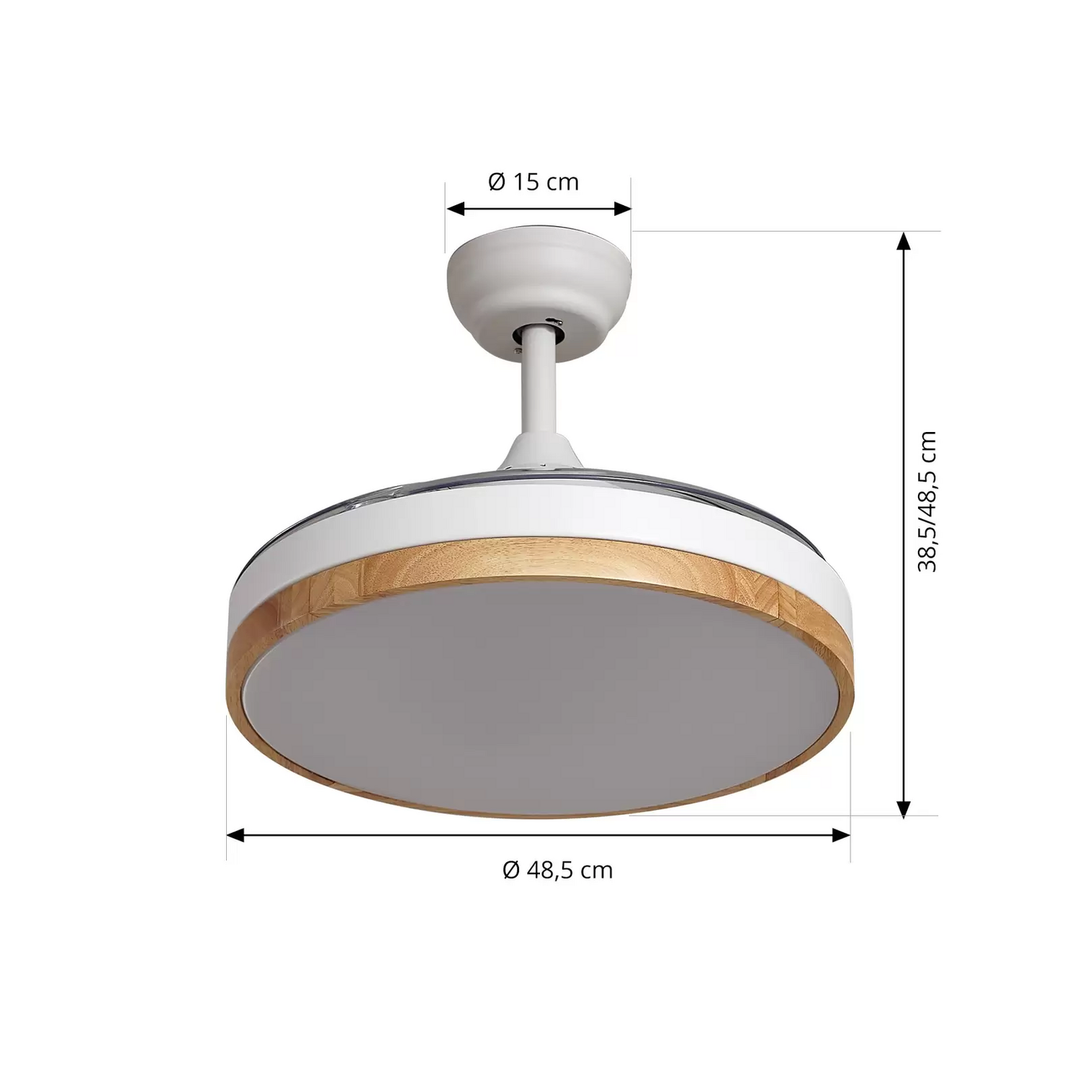 Lindby LED-Deckenventilator Oras weiß DC leise Ø 107 cm Deckenlampe Ventila323