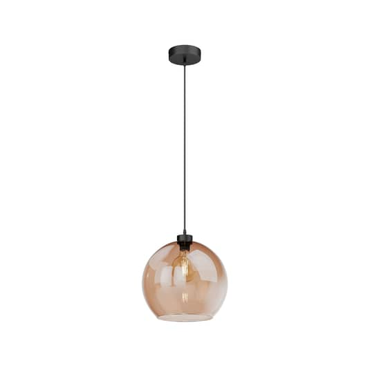Suspension Euluna Cubus de qualité B, plafonnier décoratif, culot E27, 1 ampoule, ambre 