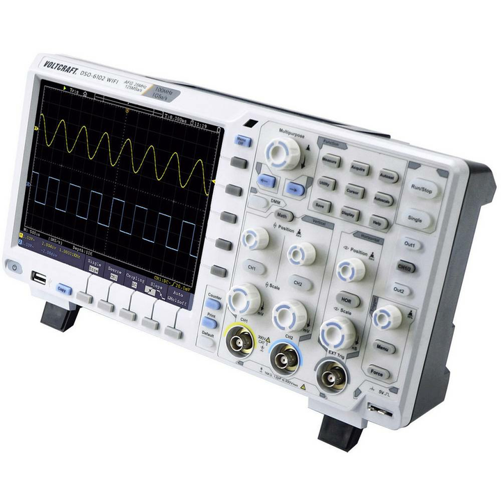 Voltcraft Digital OszilloskopDSO-6102 WIFI 100 MHz 2-Kanal Funktionsgenerator