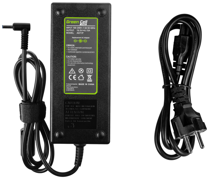 Green Cell GC-AD71P Notebook-Netzteil 120 W 19.5 V 6.15 A Laptop-Akku Netzteil
