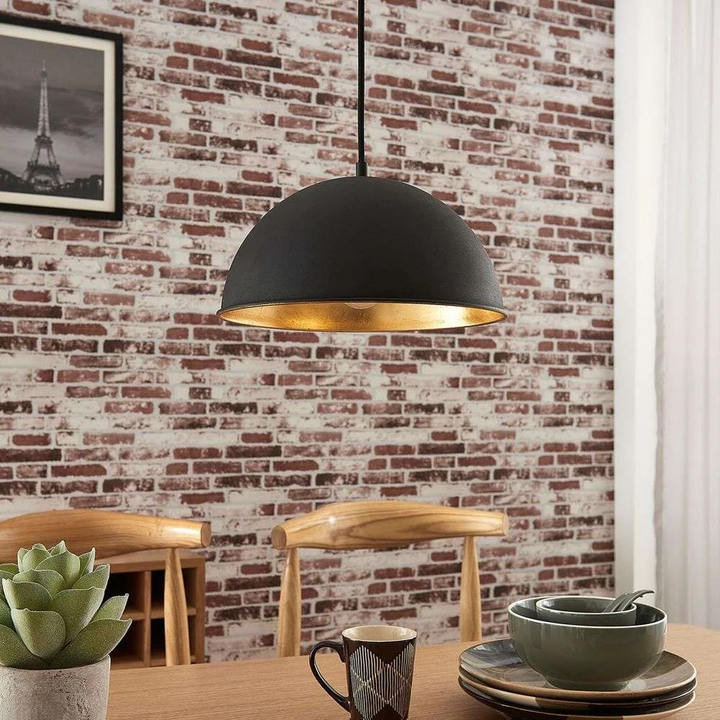 Lindby Pendelleuchte Leya Pendelleuchte Lampe Leuchte Hängeleuchte E27 Schwarz  B-Ware