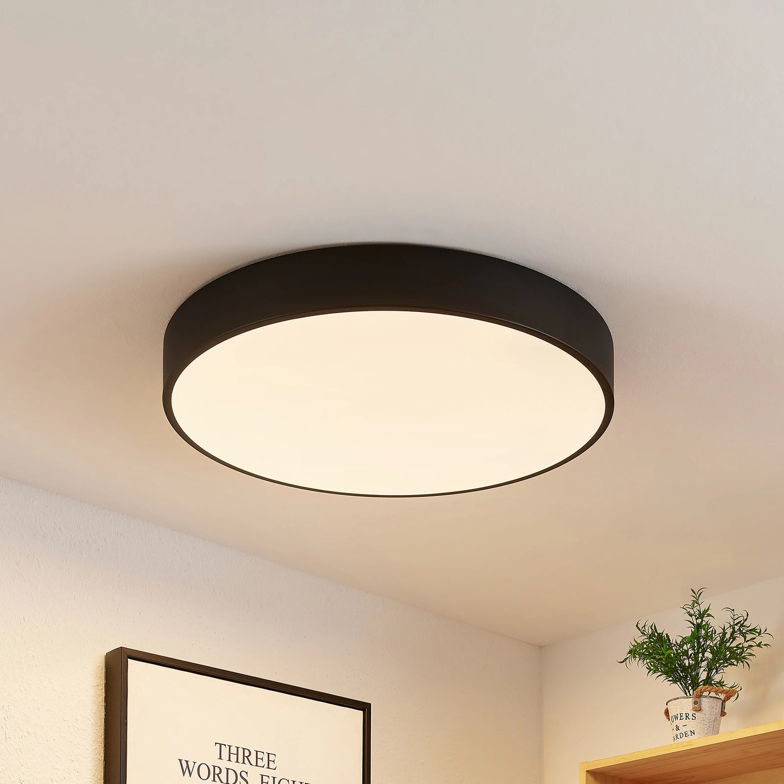 Lindby Deckenleuchte Deckenlampe LED Simera schwarz dimmbar Lampe Leuchte - 9639304