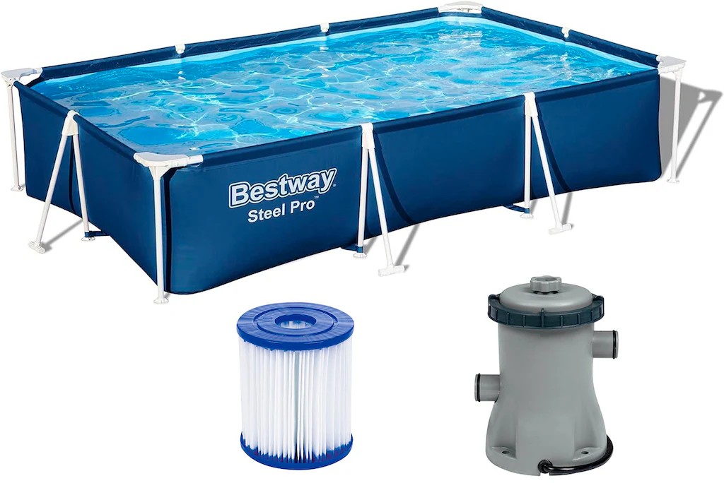 Bestway Framepool Stahl Pro Pool Set 3-teilig mit Filterpumpe 300x201x66cm - 6941607328057