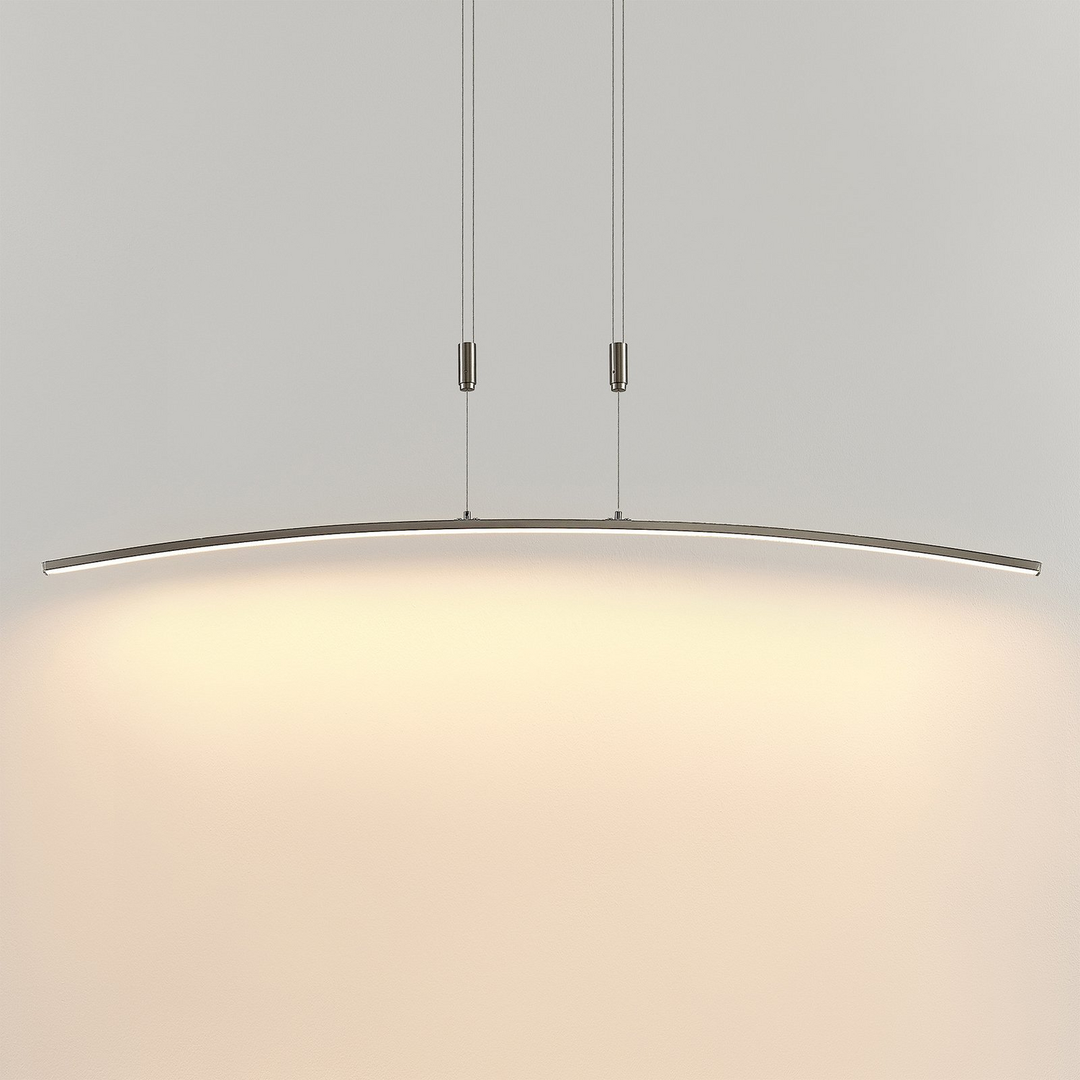 Lindby Phillie LED-Hängeleuchte Hängeleuchte Lampe Leuchte 19 W warmweiß nickel