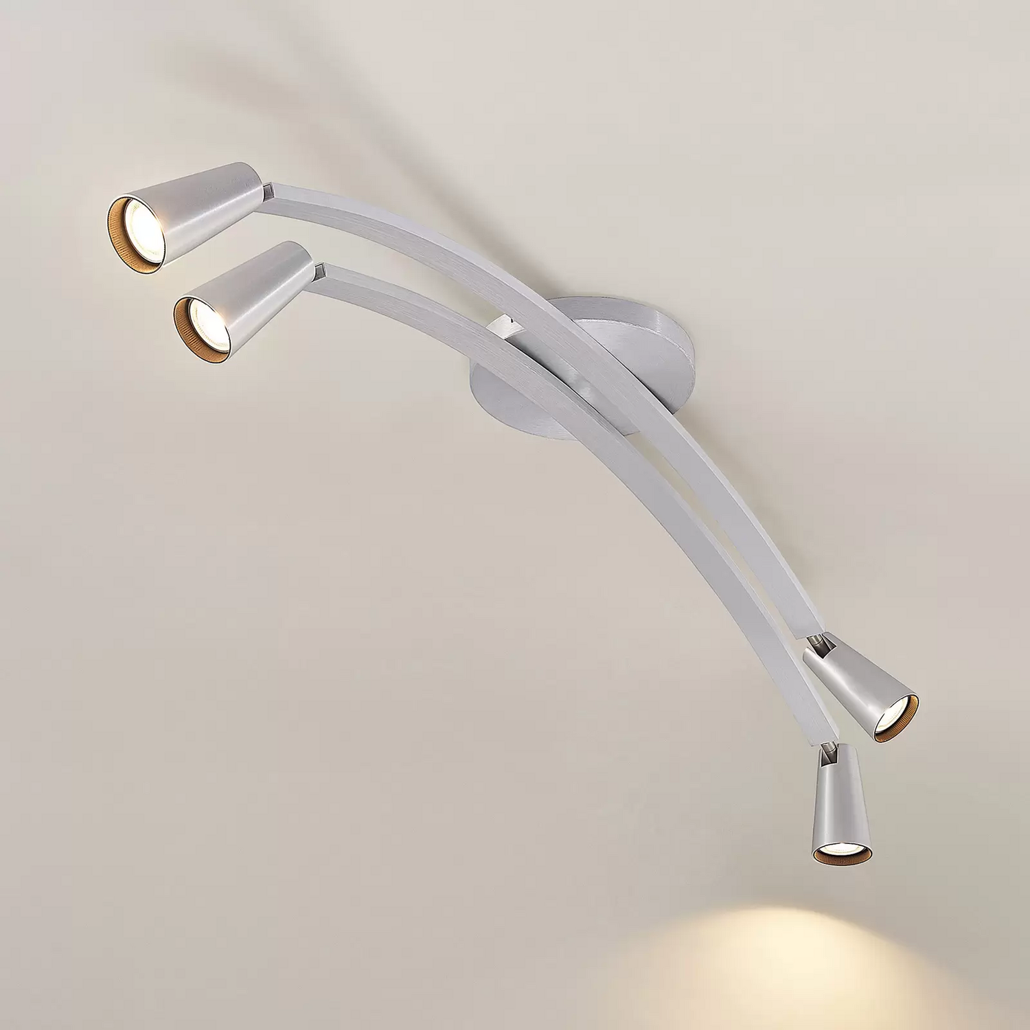 B-Ware Lucande Velanoris Deckenlampe Alu Gebürstet Deckenleuchte Lampe Leuchte Spot