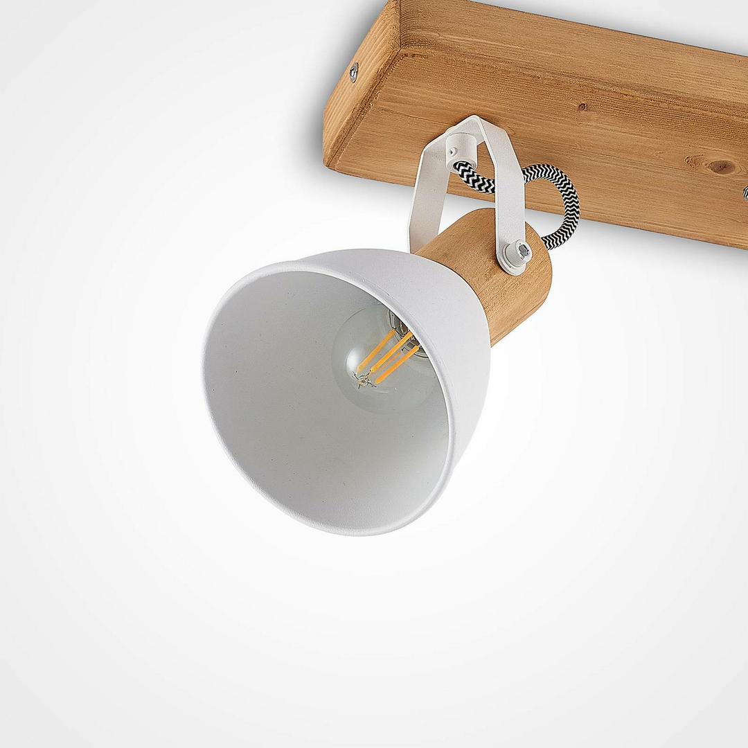Lindby Merela Deckenlampe Deckenlicht Deckenstrahler Lampe Holz zweiflammig E14