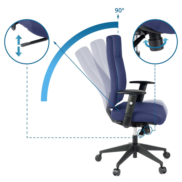 hjh OFFICE Bürostuhl Drehstuhl Stuhl PRO-TEC 300 Stoff dunkelblau Power-Office