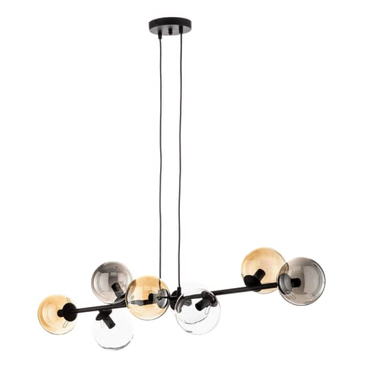 Euluna Hängeleuchte Glassy Deckenlampe Pendelleuchte E14 8-flg Glas grafit amber