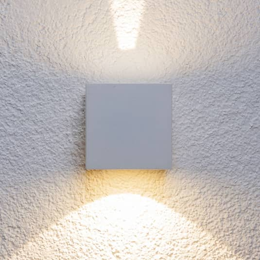 Lucande Weiße Led Außenwandleuchte Jarno, Würfelform Wandleuchte Lampe Leucht236 B-Ware - 6291105700658