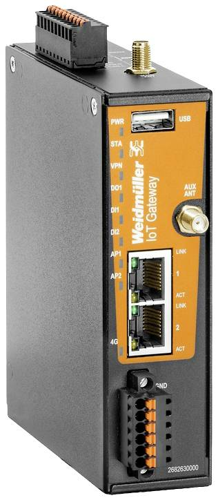 Weidmüller IoT-Gateway Router 100 MBit/s USB-Port: 1x USB 2.0 4 GB RAM 1 GB DDR3
