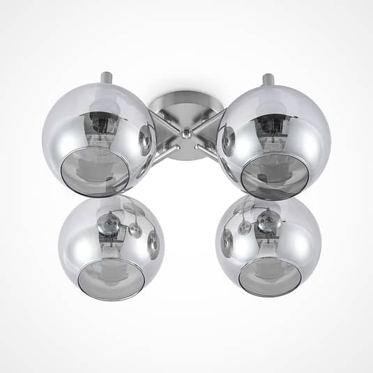 Suspension Lindby Brendan, luminaire, nickel, 4 lumières, E14