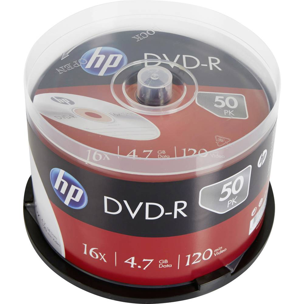 HP DME00025 DVD-R 4.7GB/120Min/16x Cakebox 50 Discs Silver Surface DVD-R Rohling
