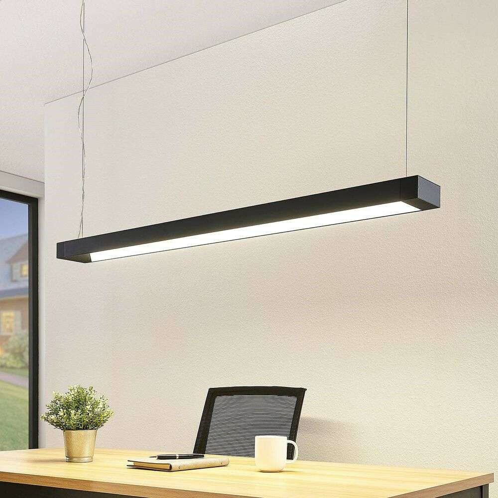 Arcchio Cuna LED-Pendelleuchte, schwarz, eckig 122cm Lampe Leuchte Pendelleuchte